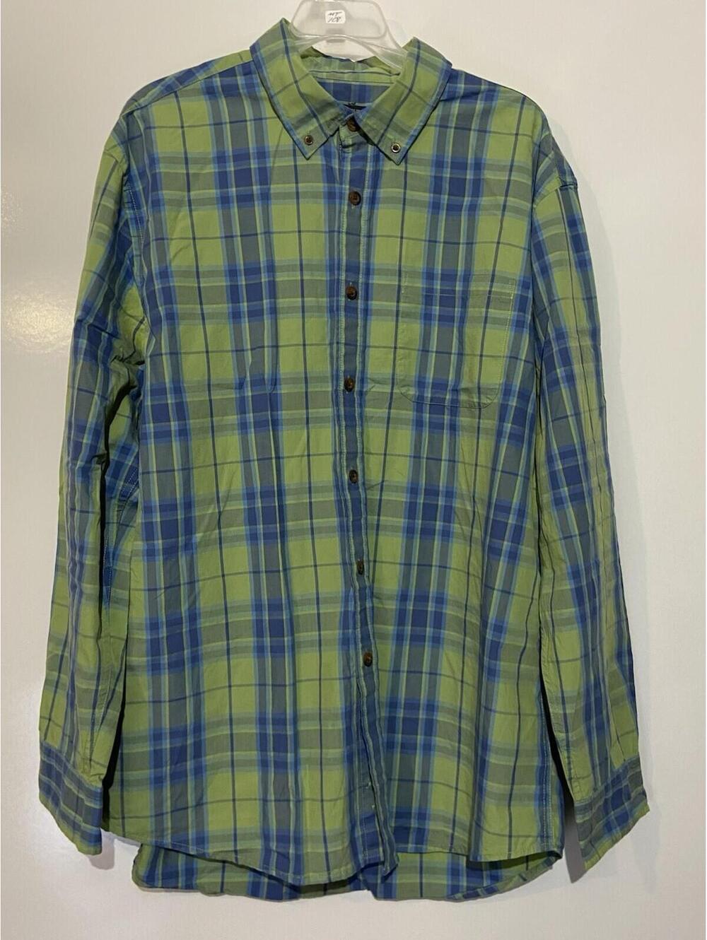 Mens PENDLETON Green Plaid Button Down Cotton Shirt Sz L